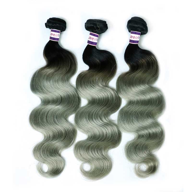 Ombre Brazilian Body Wave Hair 1B/Gray